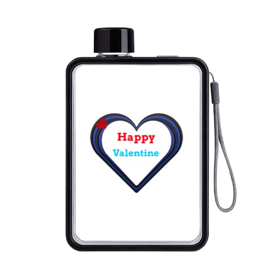Happy valentine Flat Water Bottles