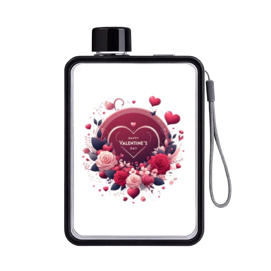 Happy Valentine's day Flat Water Bottles
