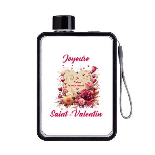 Happy Valentine's day Flat Water Bottles