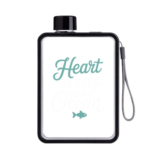 Pisces Zodiac A Heart As Deep As The Ocean Flat Water Bottles