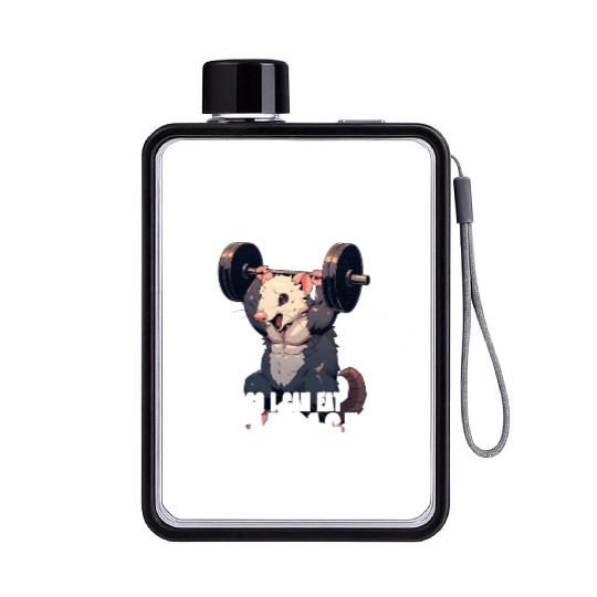 Opossum Gym Weightlifting Workout Gift Flat Water Bottles