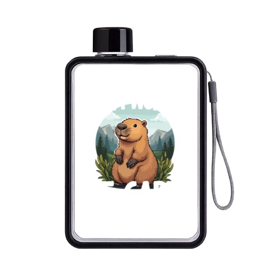 Don’t Worry Be Capy Funny Capybara Lover Flat Water Bottles