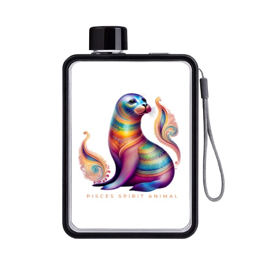 Pisces Spirit Animal Seal Alebrije Female Flat Water Bottles