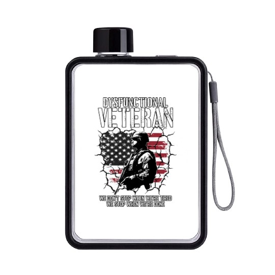 Dysfunctional Veteran Flat Water Bottles