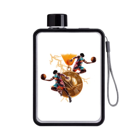 Basketball Game Day Flat Water Bottles