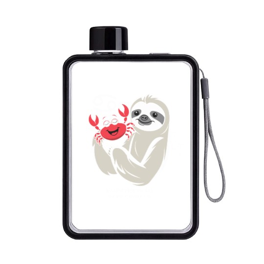 Empathy Is My Superpower: Cancer Zodiac Sloth Flat Water Bottles