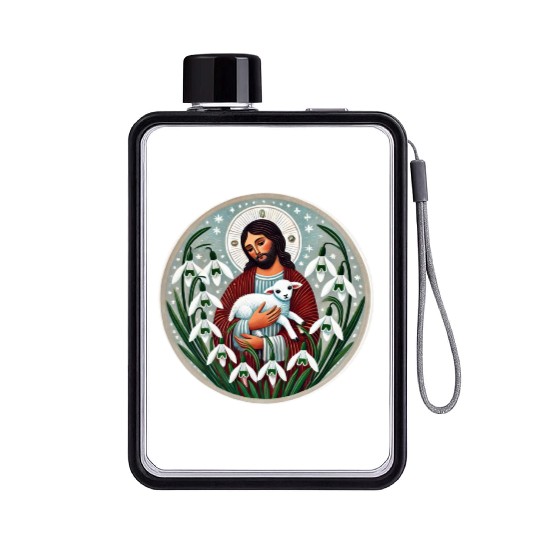 Spring Jesus Christ Flat Water Bottles