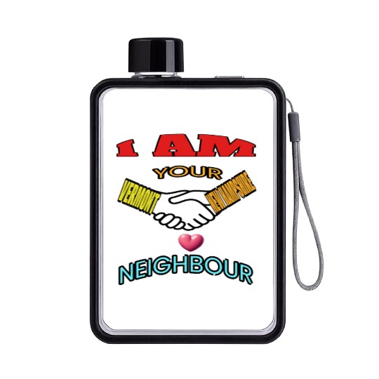 I AM YOUR NEIGHOUR VERMONT AND NEW HAMPSHIRE Flat Water Bottles