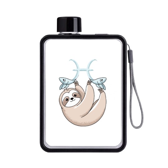 Pisces Zodiac Sloth Embracing Your Cosmic Calm Flat Water Bottles