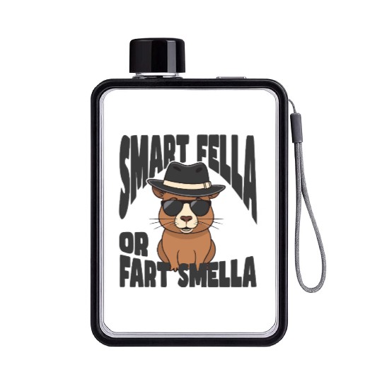 Smart Fella or Fart Smella – Capybara Knows Best Flat Water Bottles