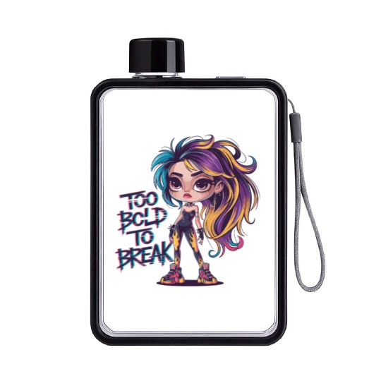 Too Bold to Break – Rebel Girl Aesthetic Flat Water Bottles