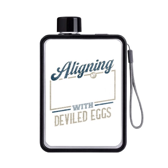 Aligning My Energy With Deviled Eggs Humor Flat Water Bottles