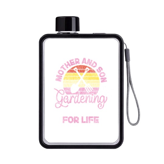 Plant Lover Gardening Mom Son Flat Water Bottles