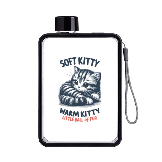 Soft Kitty Flat Water Bottles
