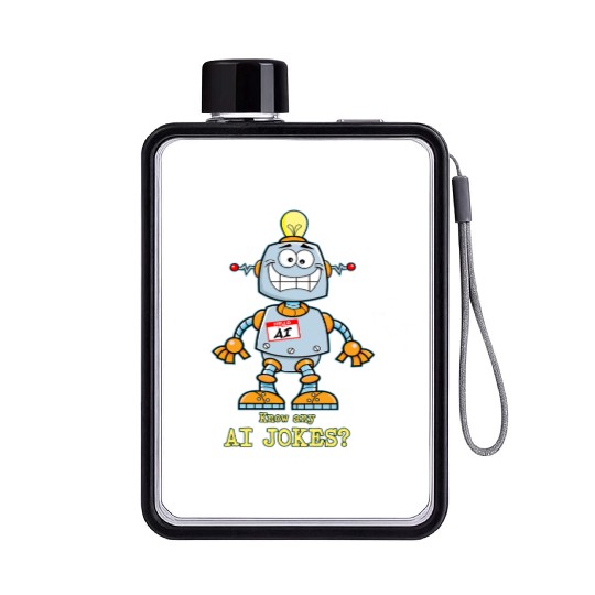 AI Jokes Flat Water Bottles