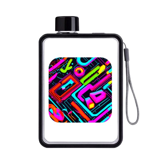 80s lifestyle oldschool pop Flat Water Bottles
