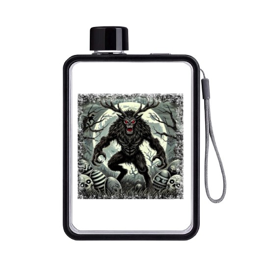 Wendigo Monster Deer Easter Werewolf Creepy Flat Water Bottles