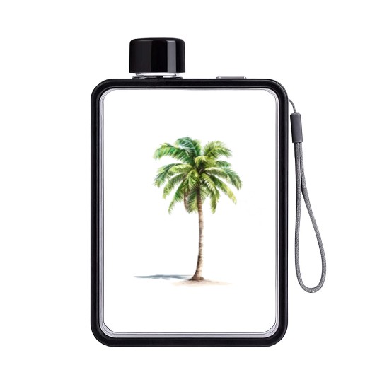 palm Tree Flat Water Bottles