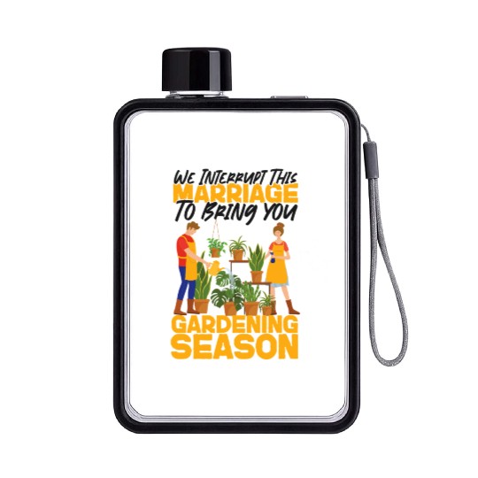 Plant Lover Gardening Husband Wife Flat Water Bottles