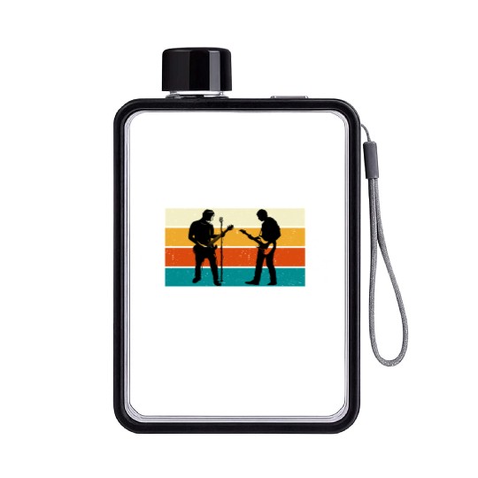 Relax The Guitar Player Is Here - Retro Design Flat Water Bottles