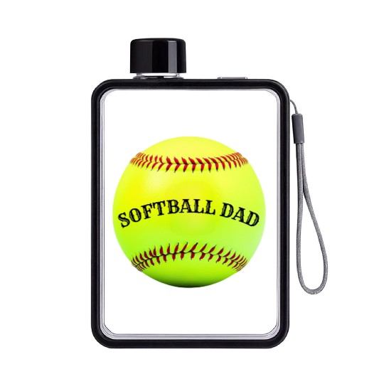 Softball Dad Flat Water Bottles