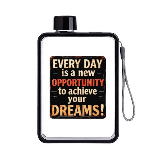 Motivational Vintage Metal Sign-Achieve Your Dream Flat Water Bottles