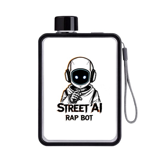 Street AI Rap Bot – Futuristic Hip-Hop Astronaut D Flat Water Bottles