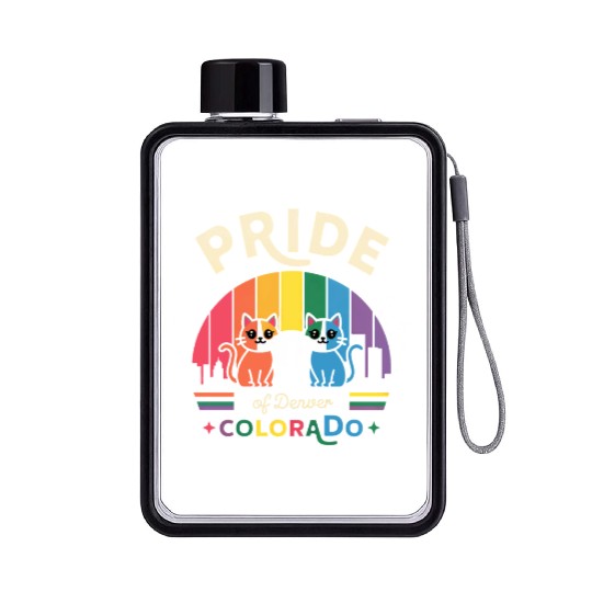 Pride of Dallas City Texas USA Rainbow Flag Flat Water Bottles
