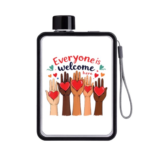 Everyone Is Welcome Here Idaho Teacher Flat Water Bottles