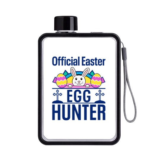 Official Easter Egg Hunter Bunny Funny lover Flat Water Bottles