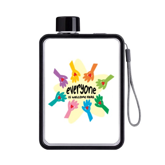 Everyone Is Welcome, Idaho Teacher, teacher, idaho Flat Water Bottles