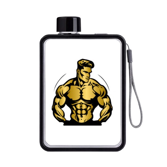 workout gym theme Flat Water Bottles