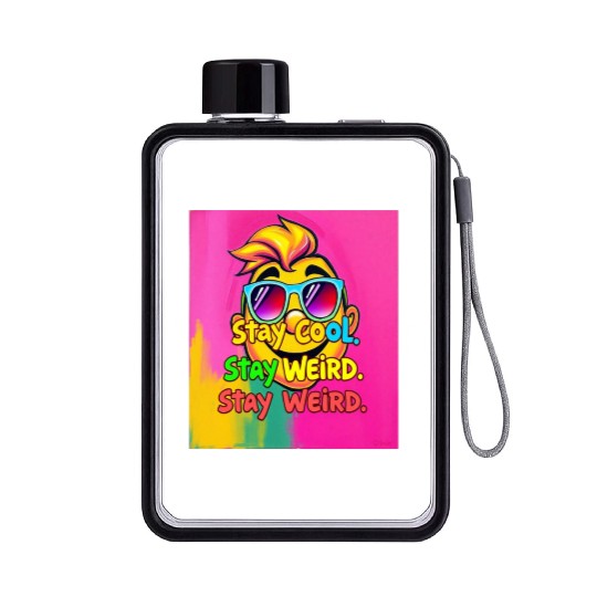 Stay Cool, Stay Weird 2 Flat Water Bottles