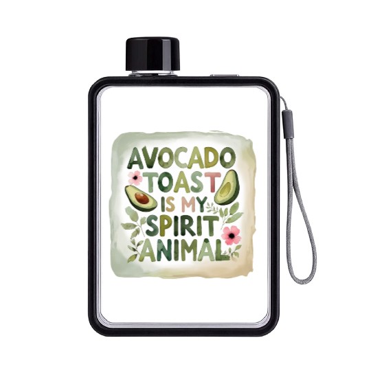 Avocado Toast Is My Spirit Animal Flat Water Bottles