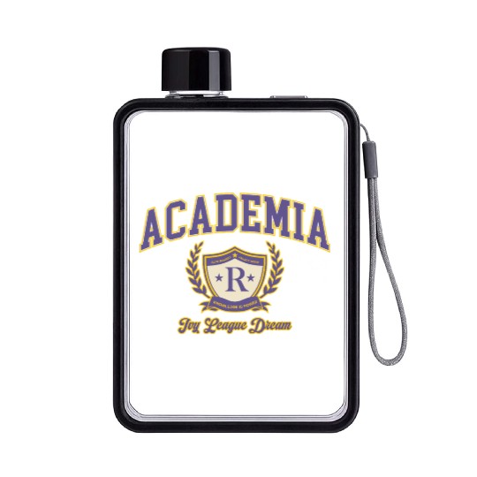 Academia Aesthetic College Logo - Vintage Universi Flat Water Bottles