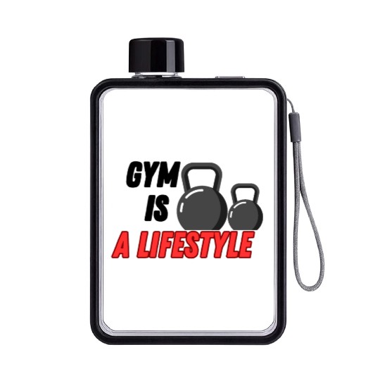 Gym is a lifestyle Flat Water Bottles
