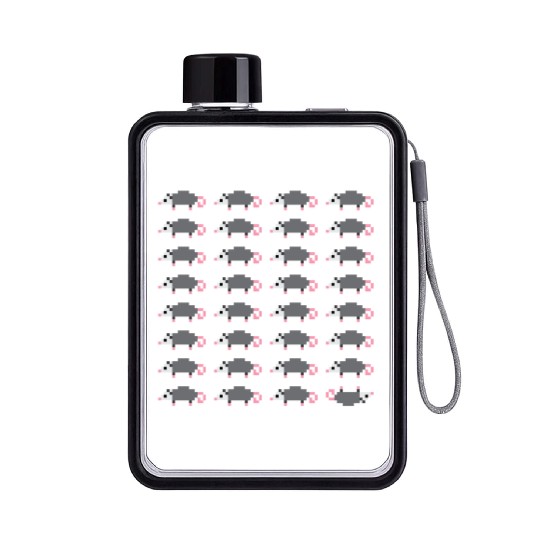 Playing Opossum Pixel Art Flat Water Bottles