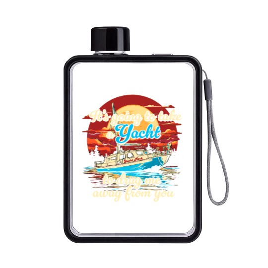 Vintage Style on Back Yacht Rock Party Boat Flat Water Bottles