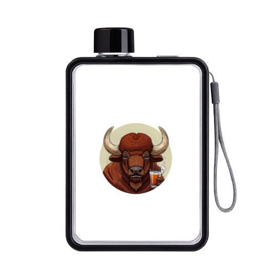 Bourbon Trail Map Kentucky Whiskey Drinking Retroh Flat Water Bottles