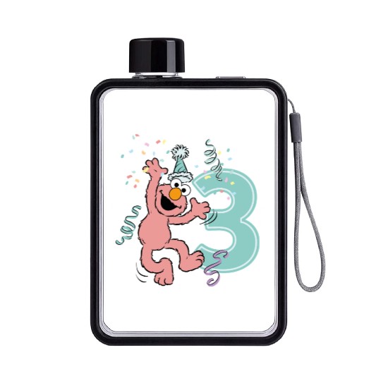 Sesame Street Birthday Design With Elmo 3 Years Flat Water Bottles