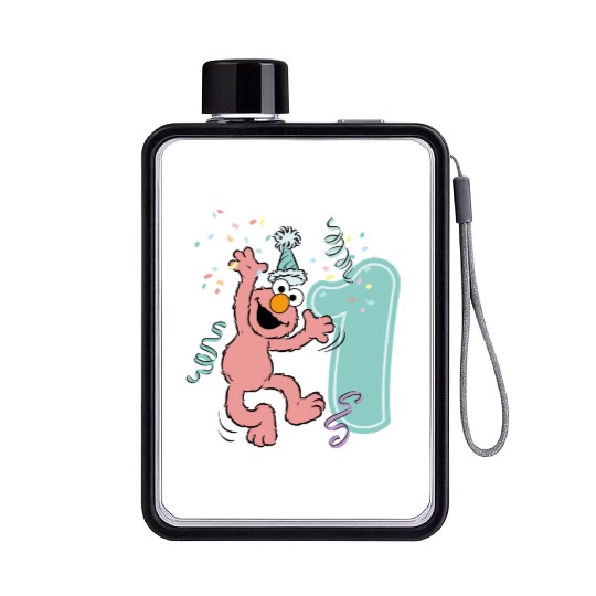 Sesame Street Birthday Design With Elmo One Year Flat Water Bottles