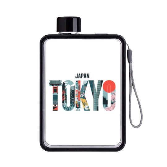Explore Vibrant Tokyo Japan Streets and Culture Flat Water Bottles