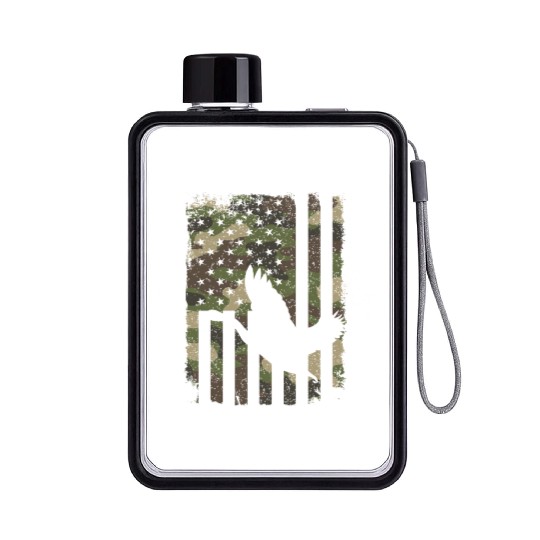 Goose Hunting Camo US Flag For Hunter Camouflage Flat Water Bottles