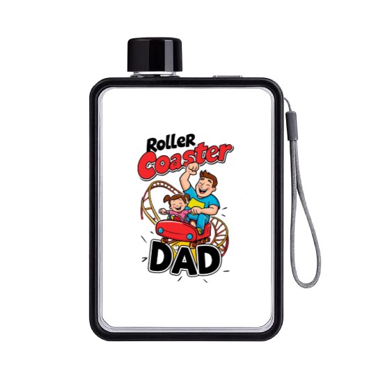 Roller Coaster Dad - Thrilling Family Fun Flat Water Bottles