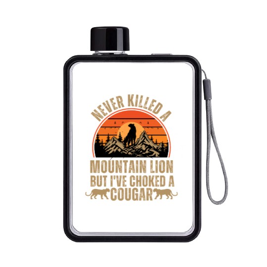 Never Killed A Mountain Lion Flat Water Bottles