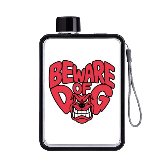 Beware of DOG Flat Water Bottles
