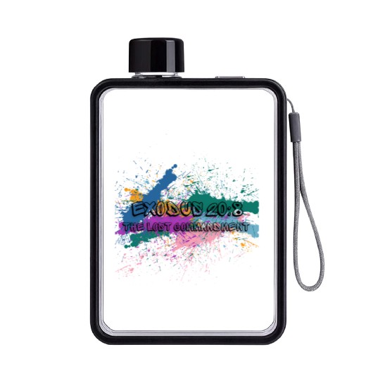 The Lost Commandment multi color Flat Water Bottles