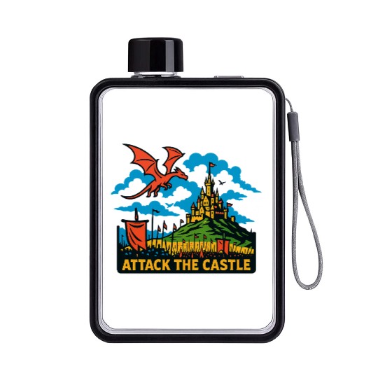 Medieval Knight, Wizard and Monster Flat Water Bottles