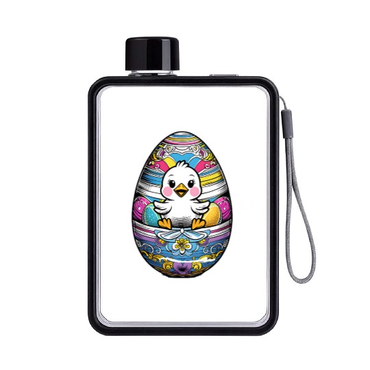 The Cute Easter egg Chick Flat Water Bottles