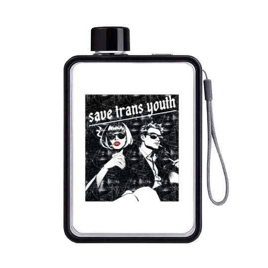 Save trans youth classic vintage Flat Water Bottles